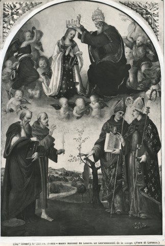 Alinari, Fratelli — Paris-Musée National du Louvre. Le Couronnement de la Vierge. (Piero di Lorenzo.) — insieme